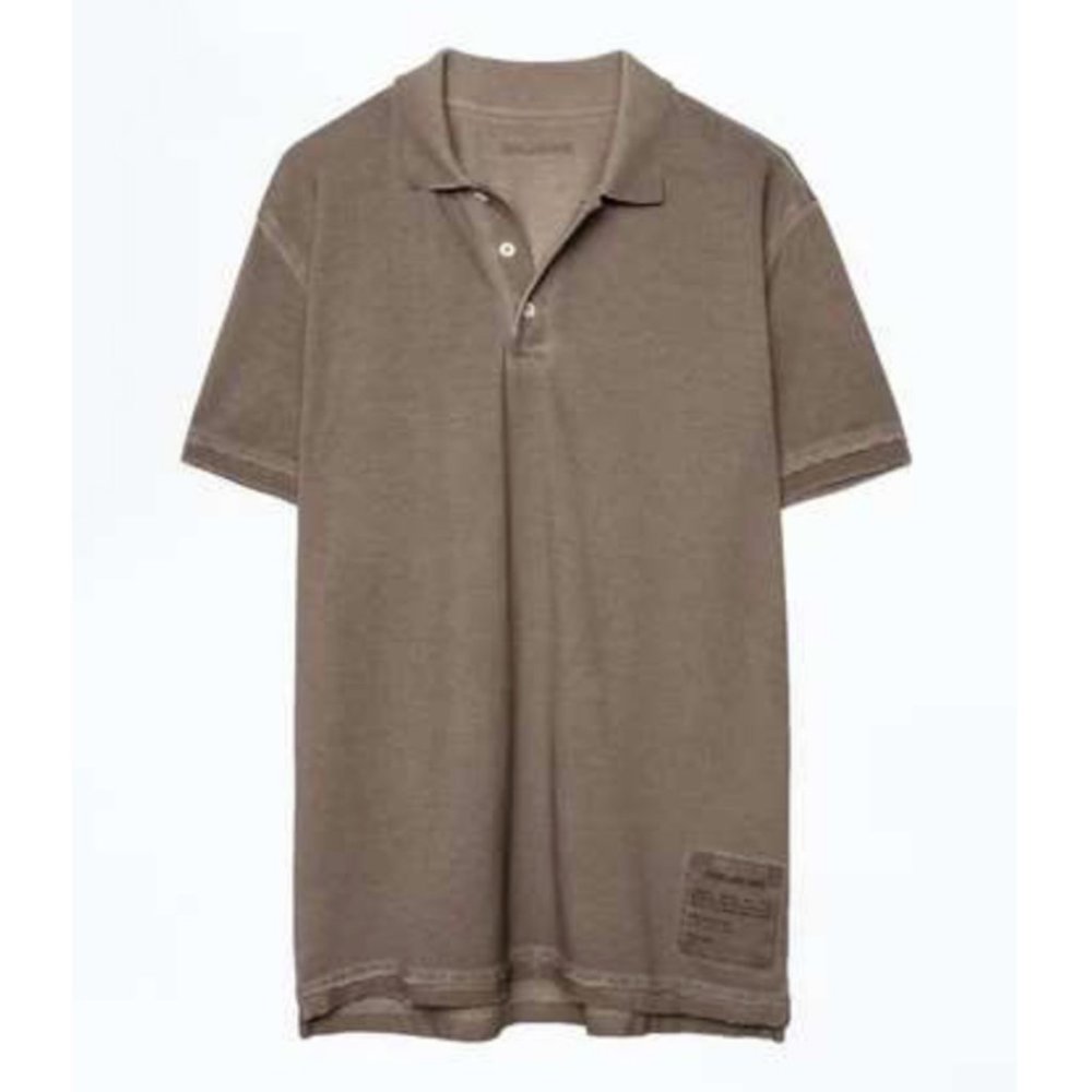 Zadig & Voltaire Men's Polo Trot T-shirt Taupe L - Picture 3 of 4